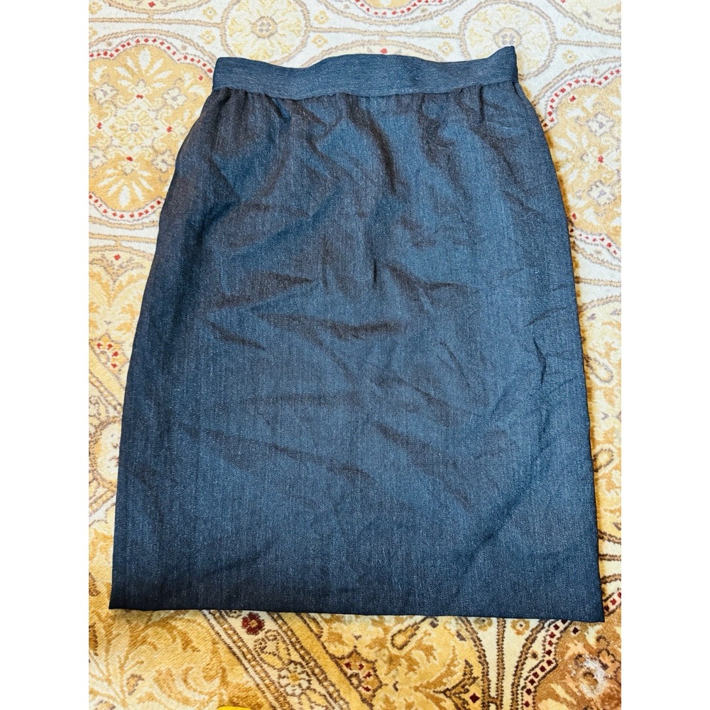 Vintage UNGARO Solo Donna Sz 10/44 PENCIL Skirt Charcoal Gray Italian Lambs Wool